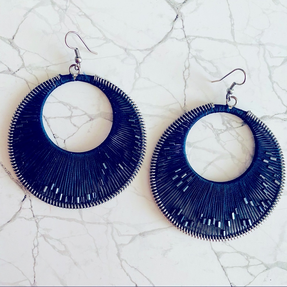 Blue boho earrings